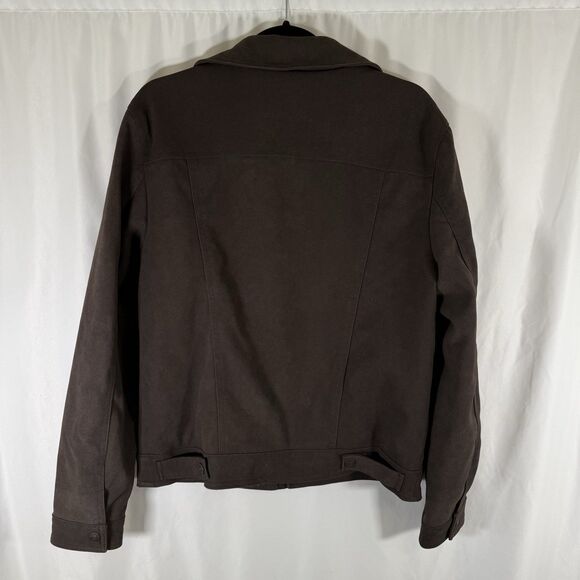 Levis Jacket Women's Medium Brown Pockets Zip Snap Red Tab Long Sleeve - Picture 10 of 12